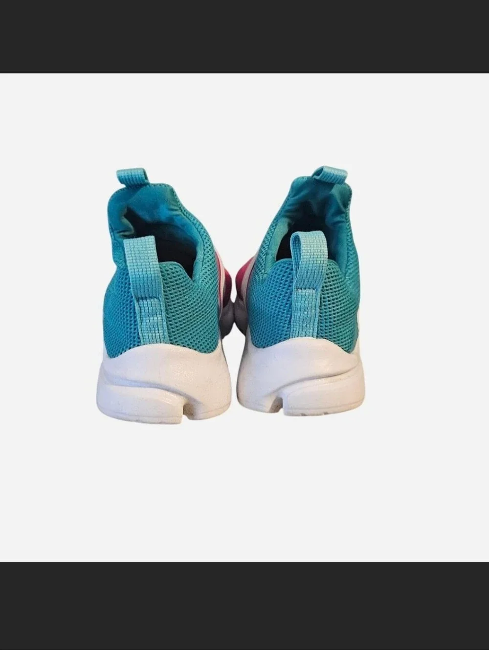 Nike Kids Slip-On Sneakers in Pink and Teal with Gray Strap